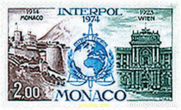 Sellos: 32861 MNH MONACO 1974 60 ANIVERSARIO DEL 1 CONGRESO DE POLICIA JUDICIAL INTERNACIONAL EN MONACO