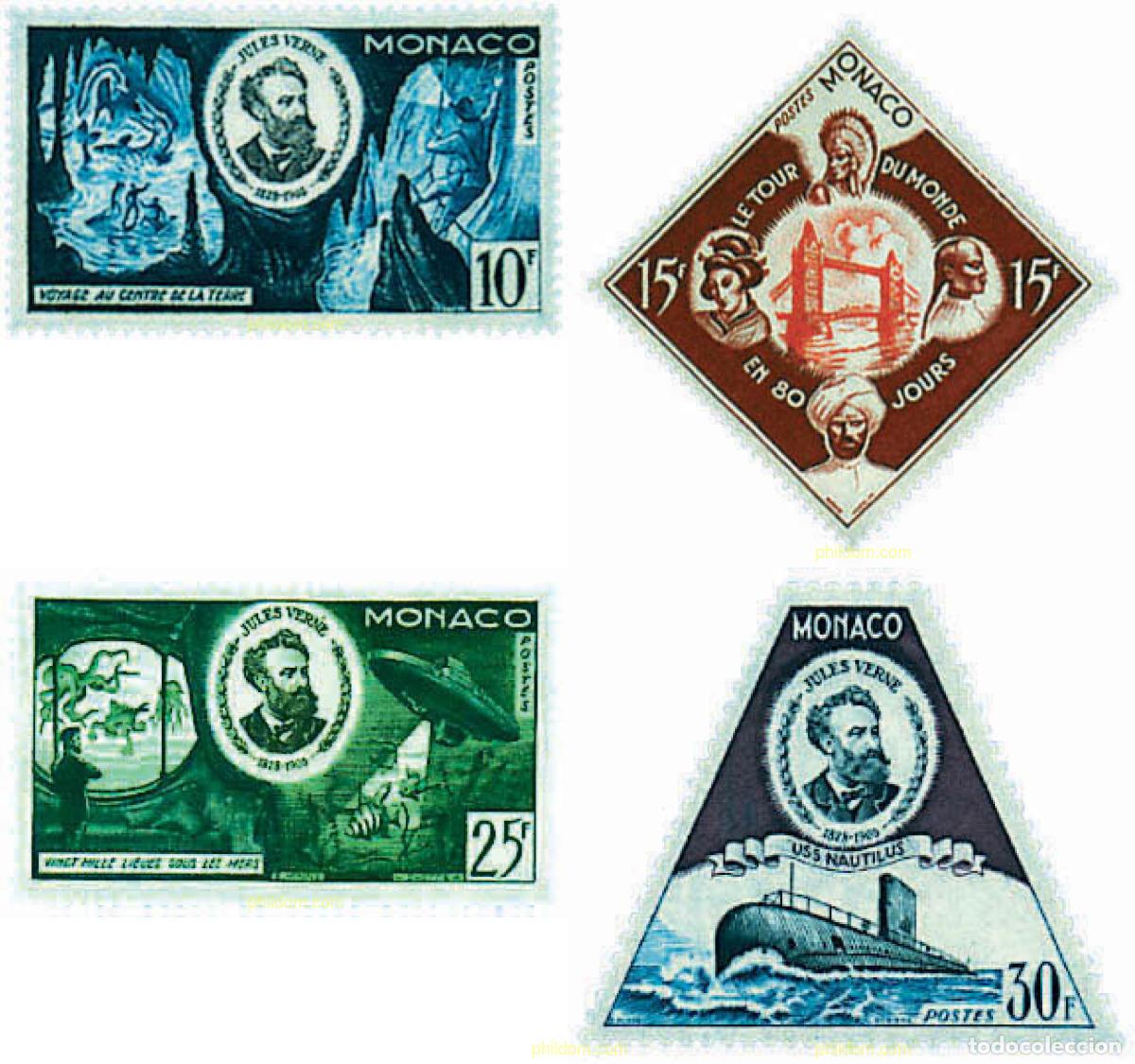 Sellos: 787855 MNH MONACO 1955 50 ANIVERSARIO DE LA MUERTE DE JULIO VERNE