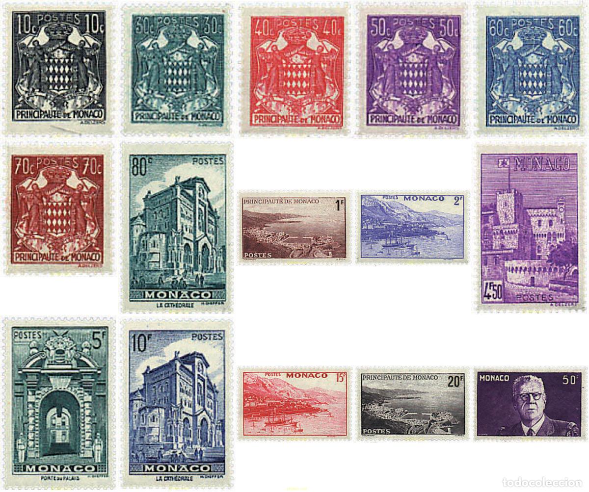 Sellos: 787856 MNH MONACO 1940 ESCUDO, VISTAS DEL PRINCIPADO Y LUIS II