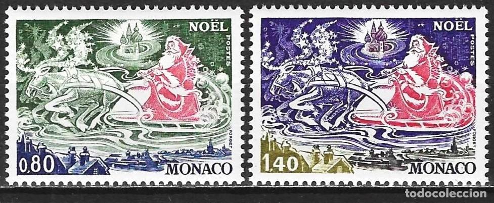 Sellos: Monaco 1977 - Mi 1288 y 1289 - YT 1113 y 1114 - Navidad - MNH**