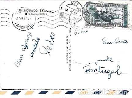 Sellos: Monaco & Marcofilia, Monaco, Rocher y el Estadio Luis II,, Mangualde Portugal 1950 (50)