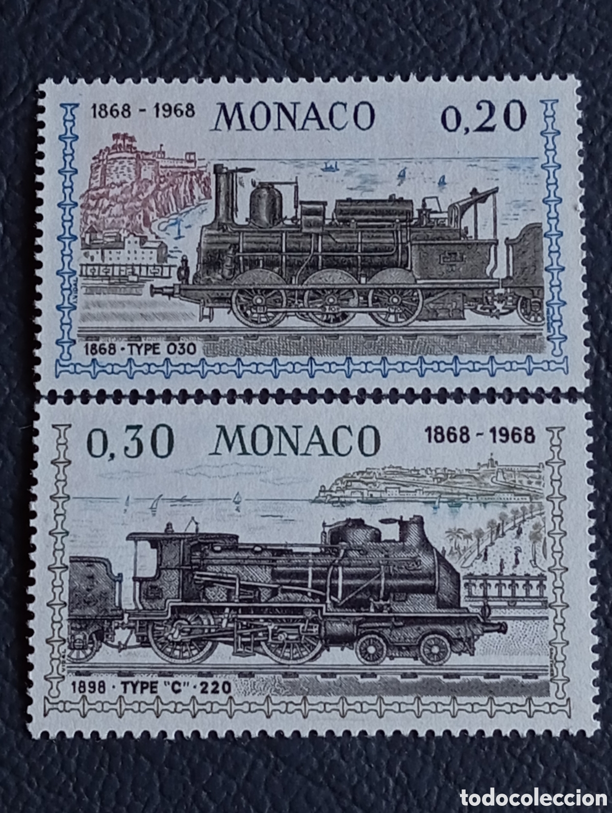 Selos: M&oacute;naco 1968 - Serie Locomotoras / Ferrocarril - Yvert 752/757 MNH