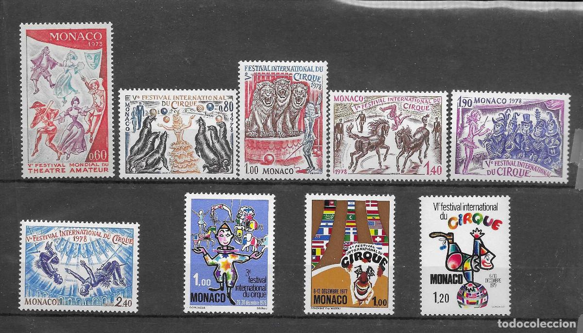 Sellos: Cinc series completas nuevas de M&oacute;naco sobre circo. 1973, 76, 77, 78 y 79