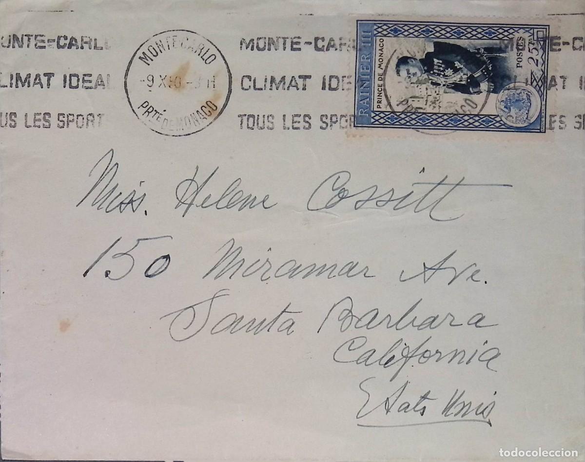 Sellos: O) 1950 MONACO, MONTECARLO, PRINCE RAINIER III, ENTHRONEMENT OF PRINCE RAINIER III, CIRCULATED TO C