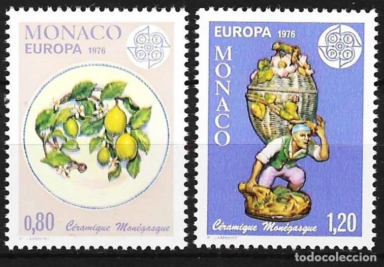Sellos: Monaco 1976 - Mi 1230 y 1231 - YT 1062 y 1063 - Europa CEPT - MH*