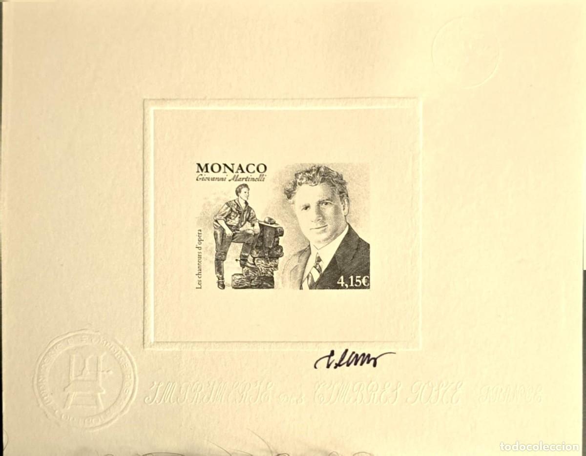 Sellos: O) 2024 MONACO, SUNKEN DIE PROOF, GIOVANNI MARTINELLI, 1885-1969, OPERA SINGER, MARTIN MORCK, ORIGIN