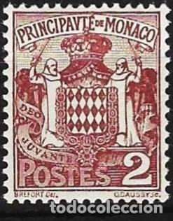 Sellos: Monaco 1925 - Mi 74 - YT 74 - Escudo de armas - MNH**