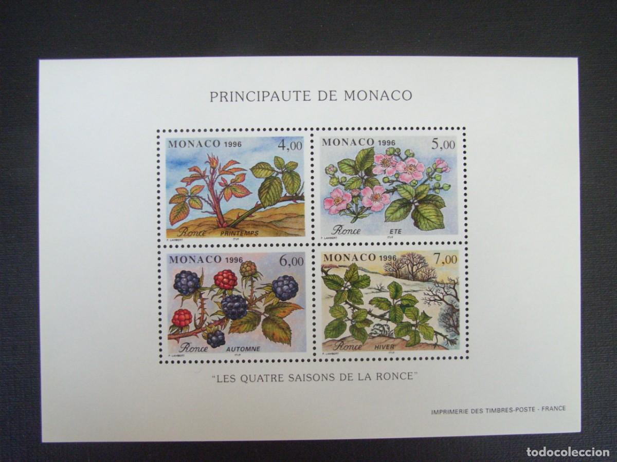 Sellos: MONACO N&ordm; YVERT HB 74*** A&Ntilde;O 1996. FLORA. LAS CUATRO ESTACIONES DE LA ZARZA