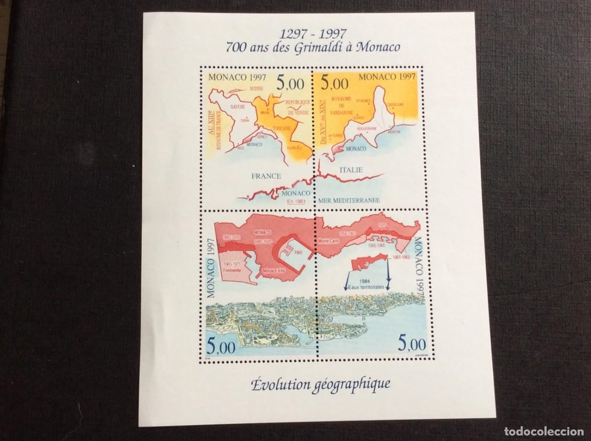 Sellos: MONACO N&ordm; YVERT HB 76*** A&Ntilde;O 1997 EVOLUCION GEOGRAFICA DEL TERRITORIO DEL PRINCIPADO