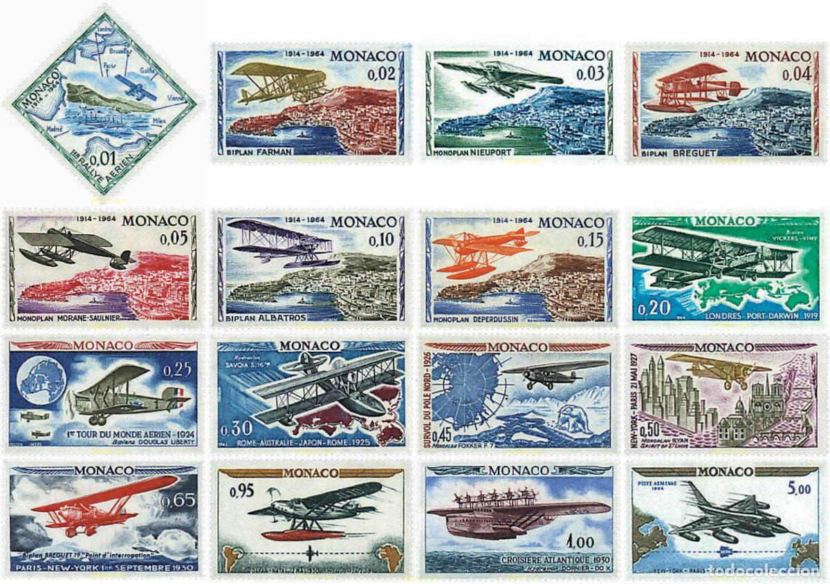 Sellos: 82901 MNH MONACO 1964 50 ANIVERSARIO DEL RALLYE AEREO DE MONACO