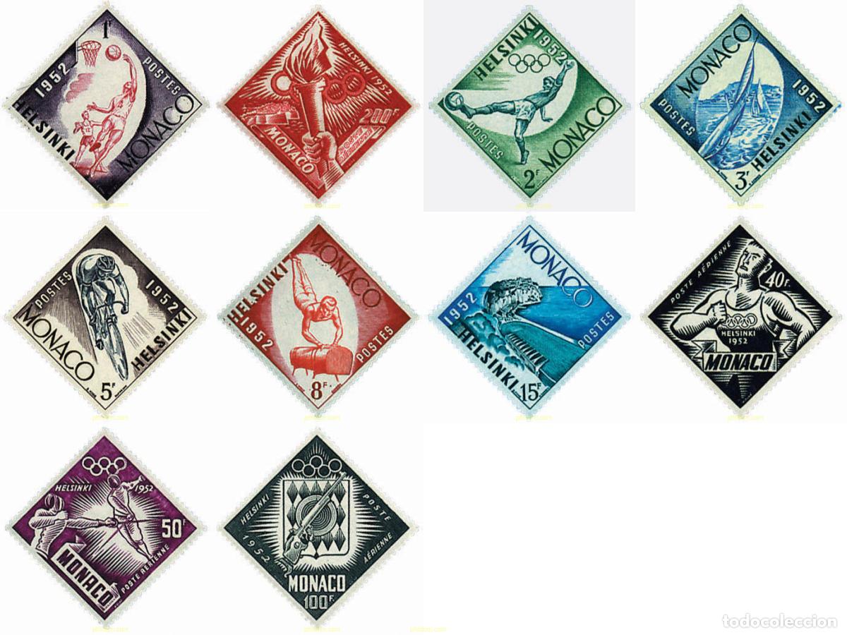 Sellos: 228886 MNH MONACO 1953 15 JUEGOS OLIMPICOS VERANO HELSINKI 1952
