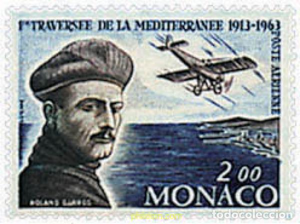 Sellos: 67747 MNH MONACO 1963 50 ANIVERSARIO DE LA TRAVESIA DEL MEDITERRANEO POR ROLAND GARROS