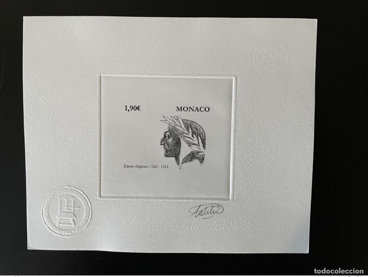 Sellos: Monaco 2015 YT 2974 Prueba art&iacute;stica Dante Alighieri 1265 - 1321 NOIR BLACK