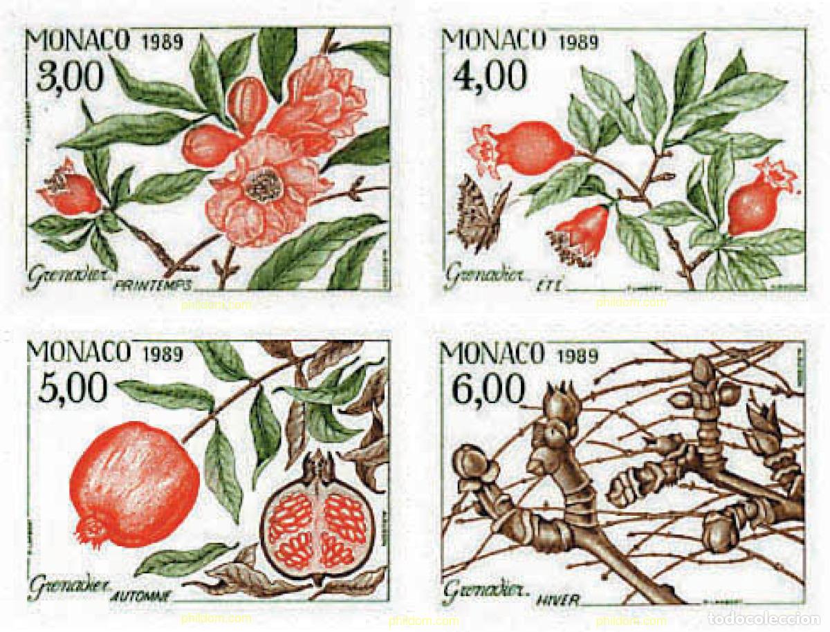 Sellos: 344782 MNH MONACO 1989 LAS CUATRO ESTACIONES DEL GRANADO