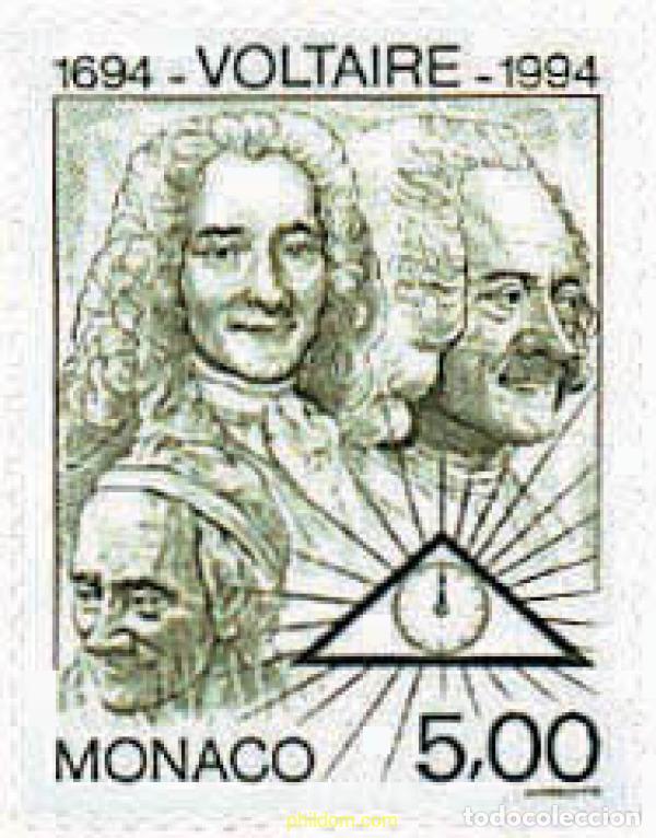Sellos: 34845 MNH MONACO 1994 300 ANIVERSARIO DEL NACIMIENTO DE VOLTAIRE