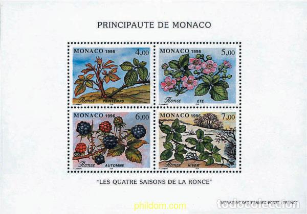 Sellos: 97047 MNH MONACO 1996 LAS CUATRO ESTACIONES DE LA ZARZAMORA