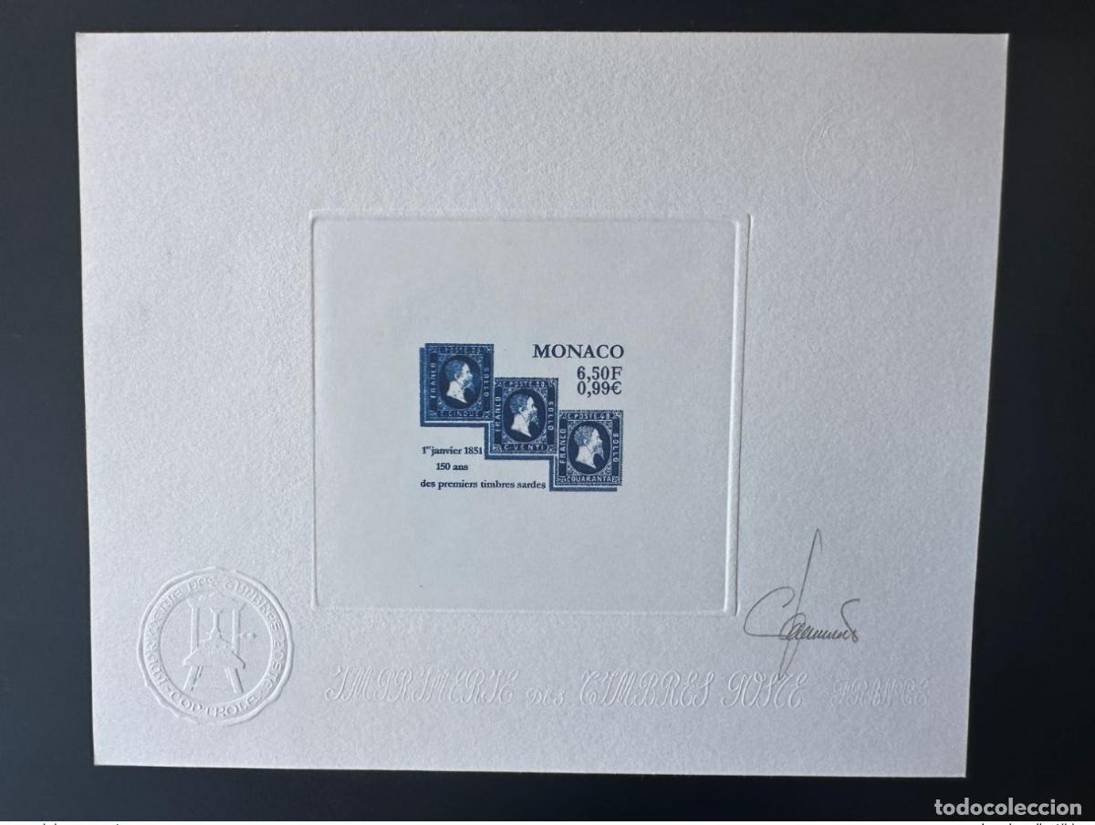 Stamps: Monaco 2000 YT 2283 Prueba de artista 1851 primeros sellos sardos estampados