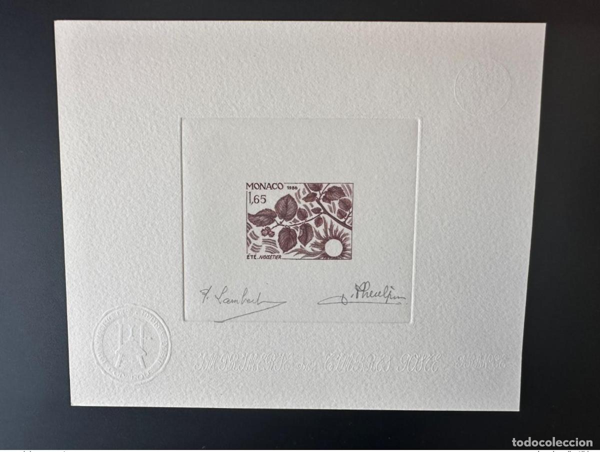 Stamps: M&oacute;naco 1986 YT 91 preo Avellano de verano cuatro estaciones hecho a prueba artista