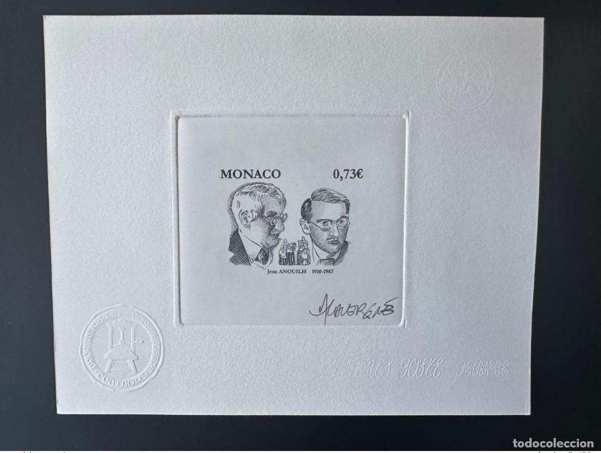 Stamps: M&oacute;naco 2017 YT 2713 Prueba de artista Jean Anouilh teatro Arte