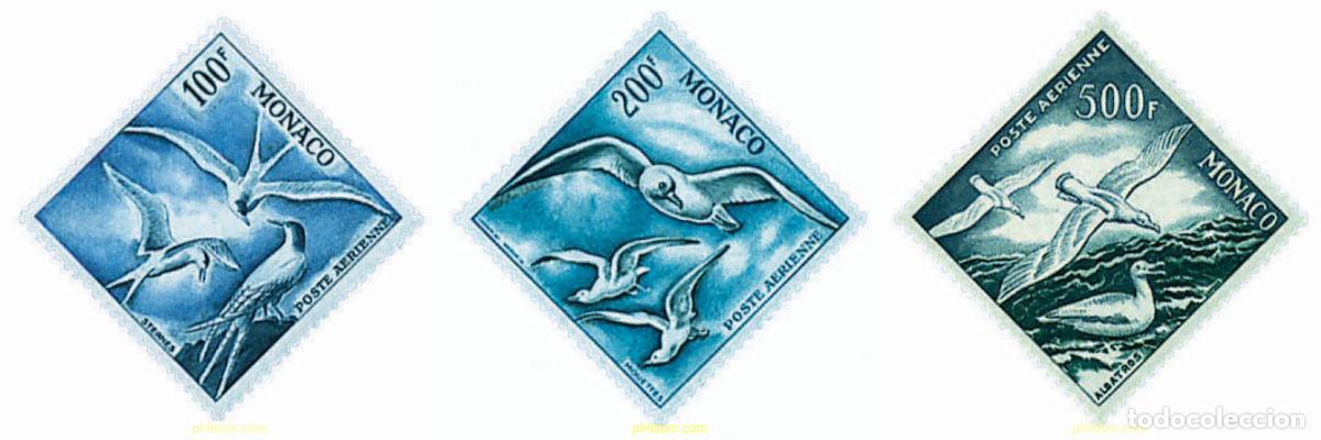Sellos: 209337 HINGED MONACO 1955 AVES MARINAS