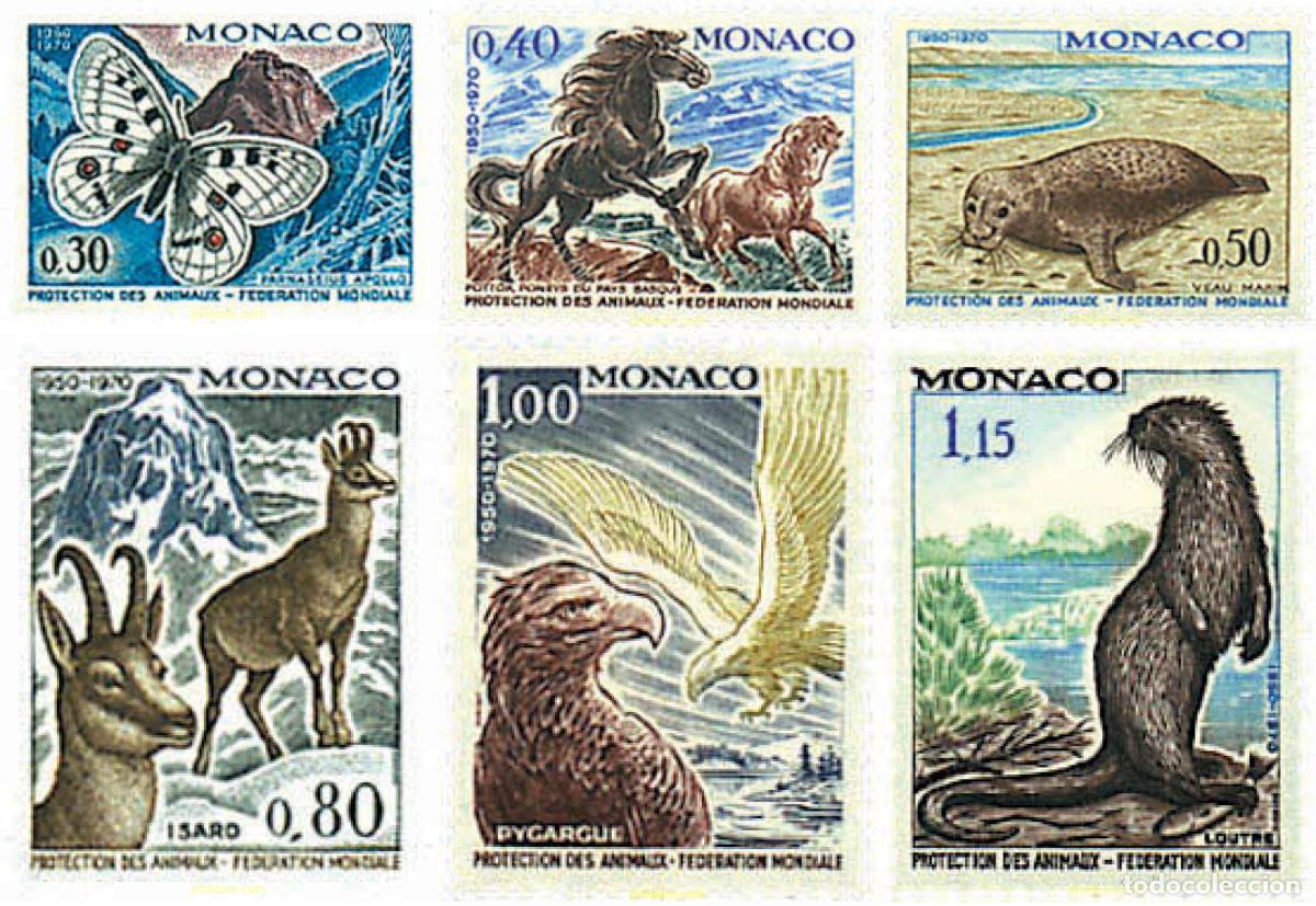 Sellos: 78114 MNH MONACO 1970 20 ANIVERSARIO DE LA FEDERACION MUNDIAL DE PROTECCION ANIMAL