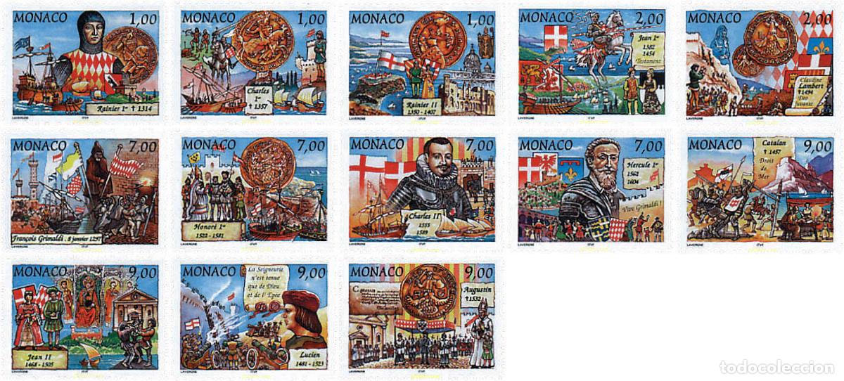 Sellos: 53198 MNH MONACO 1997 700 ANIVERSARIO DE LA DINASTIA GRIMALDI