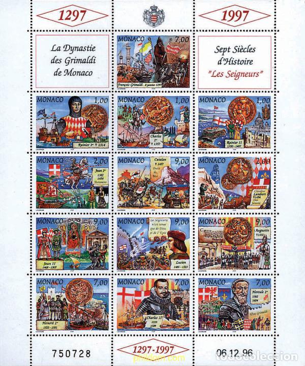 Sellos: 277386 MNH MONACO 1997 700 ANIVERSARIO DE LA DINASTIA GRIMALDI