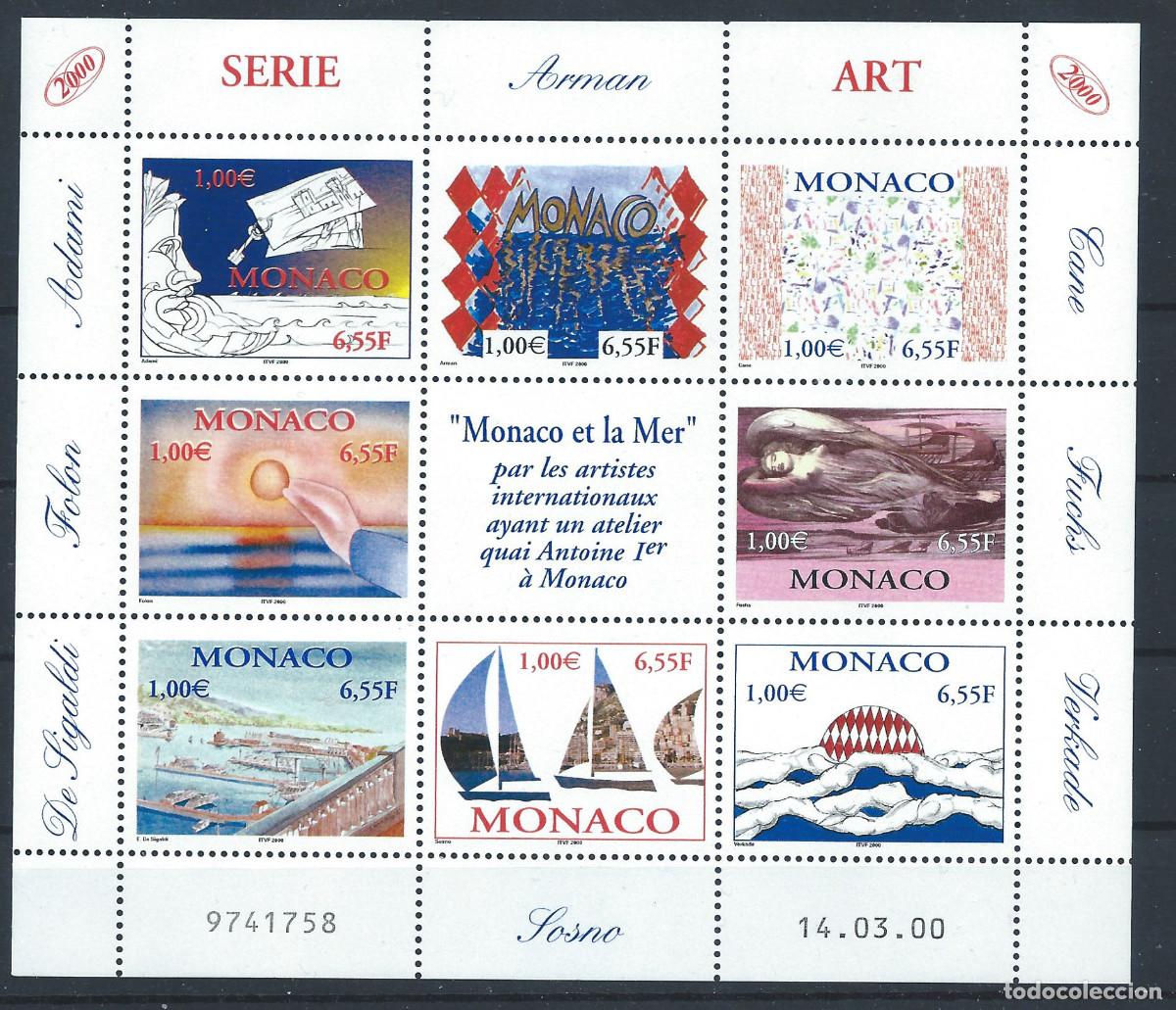 Sellos: Monaco N&deg;2240/47** (MNH) 2000 En Feuillet - Art &rdquo;Monaco et la Mer&rdquo;