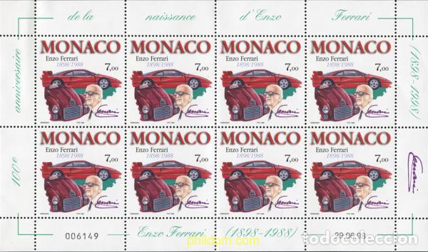 Sellos: 9840 MNH MONACO 1998 CENTENARIO DE ENZO FERRARI