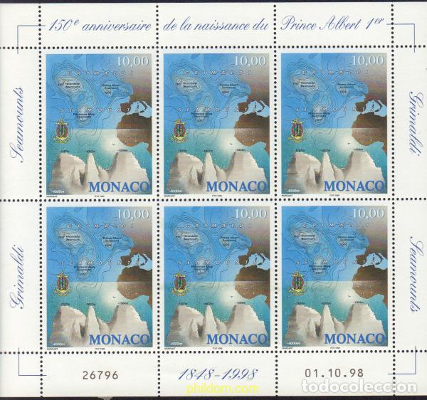 Sellos: 11870 MNH MONACO 1998 150 ANIVERSARIO DEL NACIMIENTO DEL PRINCIPE ALBERTO I