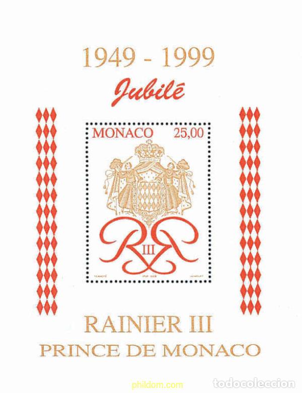 Sellos: 32535 MNH MONACO 1998 50 ANIVERSARIO DEL REINADO DE RAINIERO III