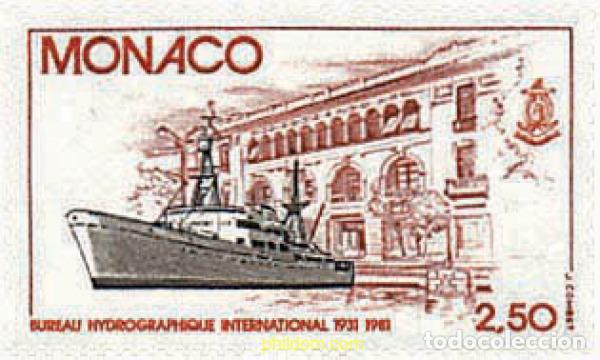 Sellos: 32450 MNH MONACO 1981 50 ANIVERSARIO DE LA OFICINA HIDROGRAFICA INTERNACIONAL DE MONACO
