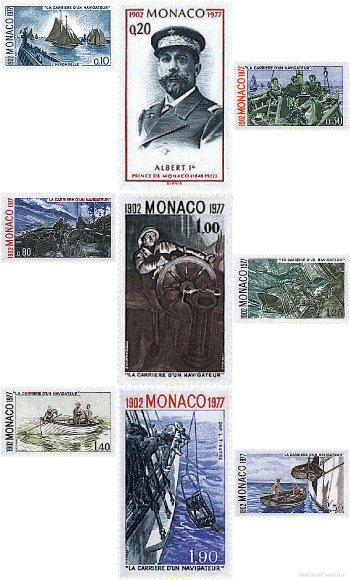 Sellos: 32882 MNH MONACO 1977 75 ANIVERSARIO DE LA EDICION DE LA OBRA LA CARRERA DE UN NAVEGADOR. DEL PRINC