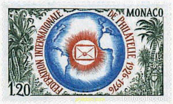 Sellos: 32415 MNH MONACO 1976 50 ANIVERSARIO DE LA FUNDACION DE LA FEDERACION INTERNACIONAL DE FILATELIA