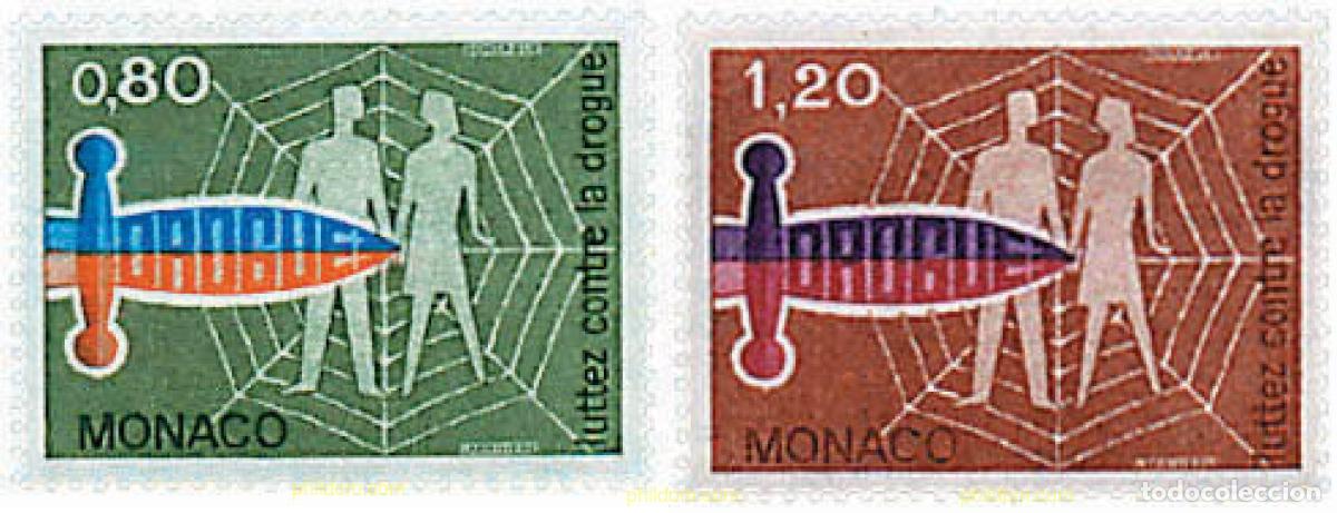 Sellos: 32671 MNH MONACO 1976 LUCHA CONTRA LA DROGA