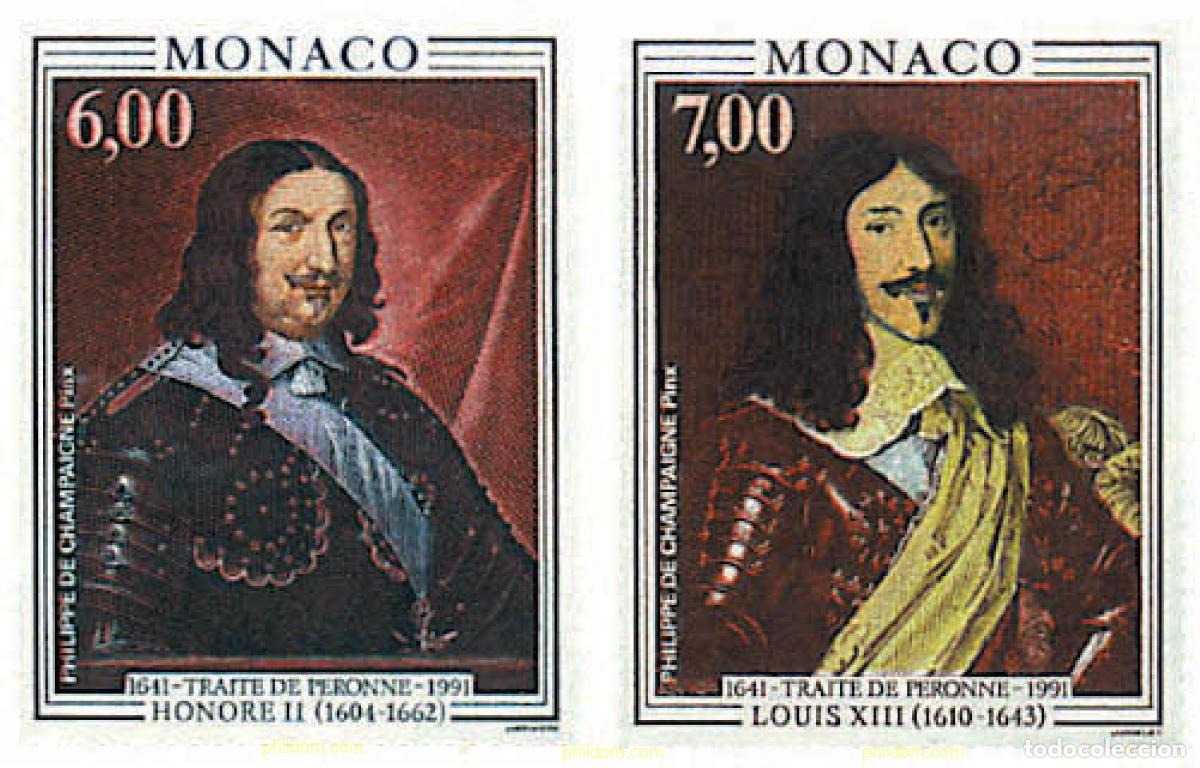 Sellos: 32954 MNH MONACO 1991 350 ANIVERSARIO DEL TRATADO DE PERONNE ENTRE FRANCIA Y MONACO