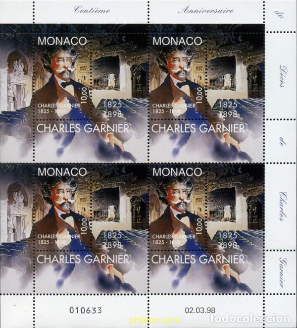 Sellos: 11878 MNH MONACO 1998 CENTENARIO DE LA MUERTE DE CHARLES GARNIER