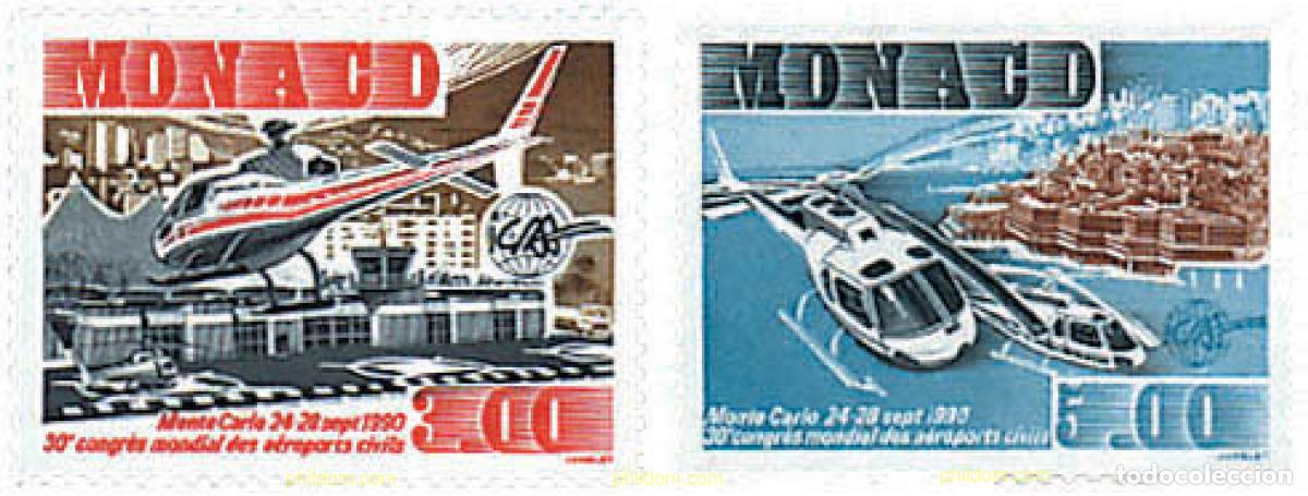 Selos: 76917 MNH MONACO 1990 30 CONGRESO DE LA ASOCIACION INTERNACIONAL DE AEROPUERTOS CIVILES