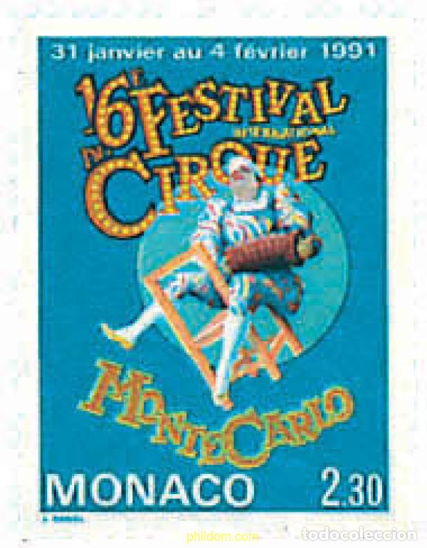 Selos: 32584 MNH MONACO 1991 16 FESTIVAL INTERNACIONAL DEL CIRCO DE MONTECARLO