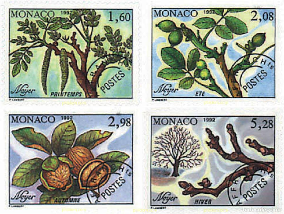Sellos: 95448 MNH MONACO 1992 LAS CUATRO ESTACIONES DEL NOGAL