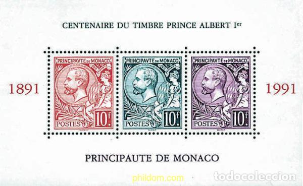 Sellos: 32486 MNH MONACO 1991 CENTENARIO DE LA EMISION DEL SELLO DEL PRINCIPE ALBERTO I