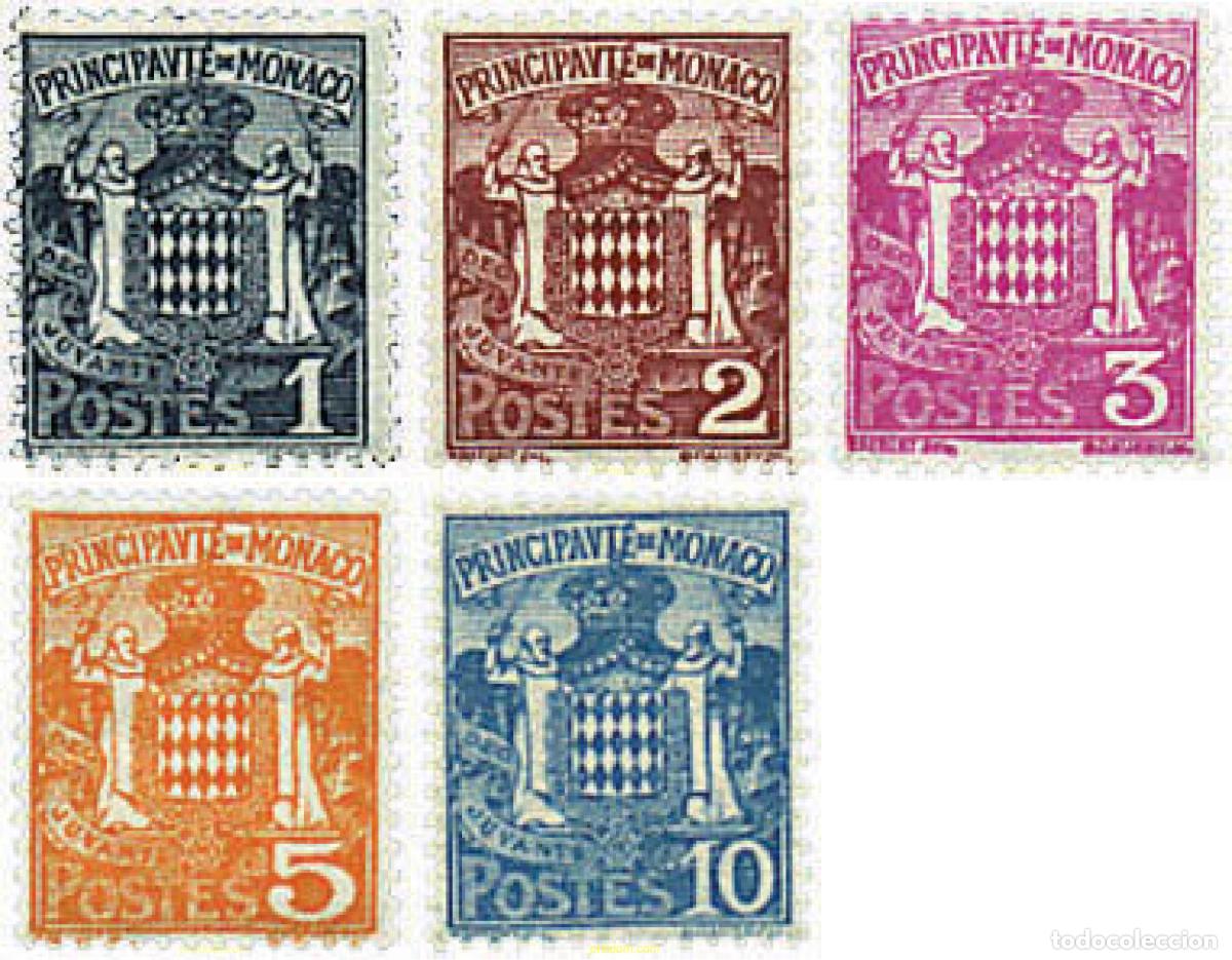 Sellos: 34698 HINGED MONACO 1924 ESCUDOS