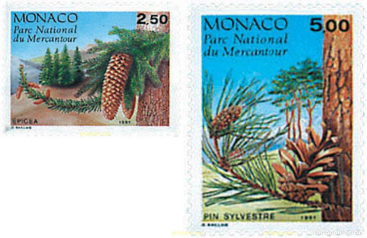 Sellos: 660757 MNH MONACO 1991 CONIFERAS DEL PARQUE DE MERCANTOUR