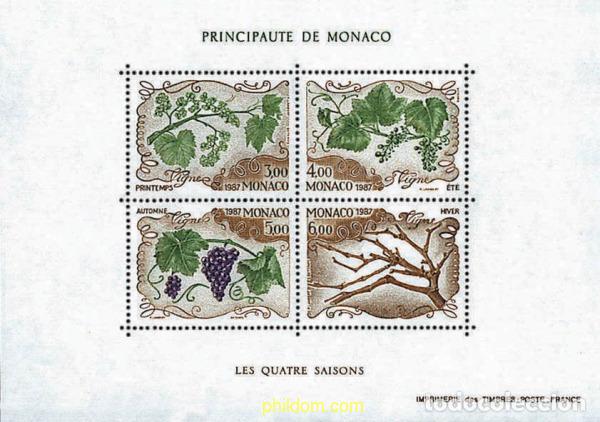 Sellos: 95436 MNH MONACO 1987 LAS CUATRO ESTACIONES DE LA VID