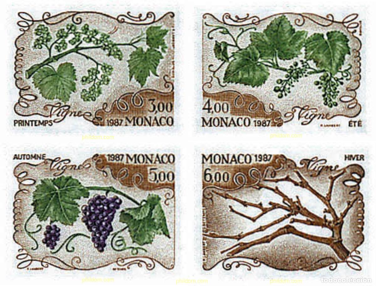 Sellos: 344759 MNH MONACO 1987 LAS CUATRO ESTACIONES DE LA VID