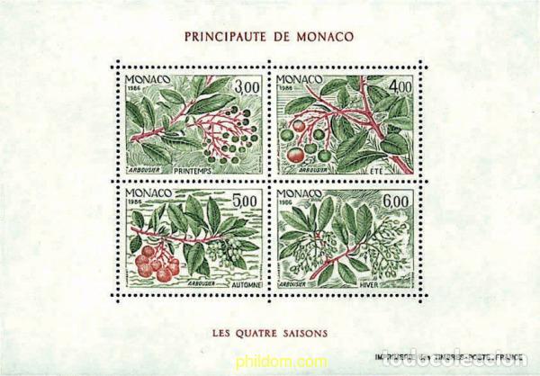 Sellos: 96962 MNH MONACO 1986 LAS CUATRO ESTACIONES DEL MADRO&Ntilde;O