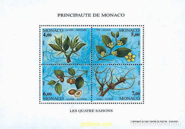 Sellos: 97041 MNH MONACO 1995 LAS CUATRO ESTACIONES DEL AZUFAIFO
