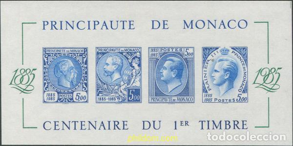 Sellos: 20795 MNH MONACO 1985 CENTENARIO DEL PRIMER SELLO DE MONACO