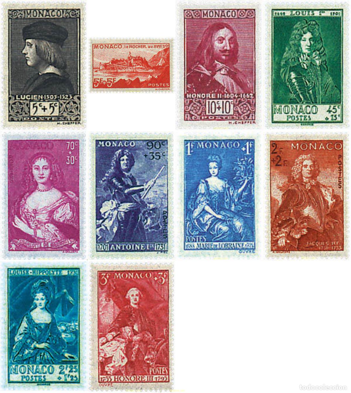 Sellos: 344519 MNH MONACO 1939 PRINCIPES, PRINCESAS Y VISTAS DE MONACO