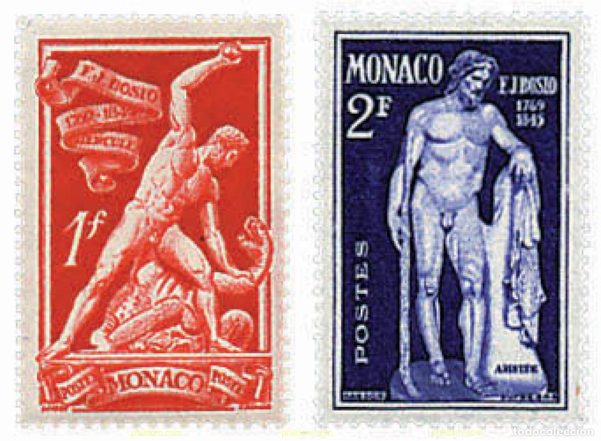 Sellos: 354049 MNH MONACO 1948 HOMENAJE AL ESCULTOR FRANCOIS-JOSEPH BOSIO